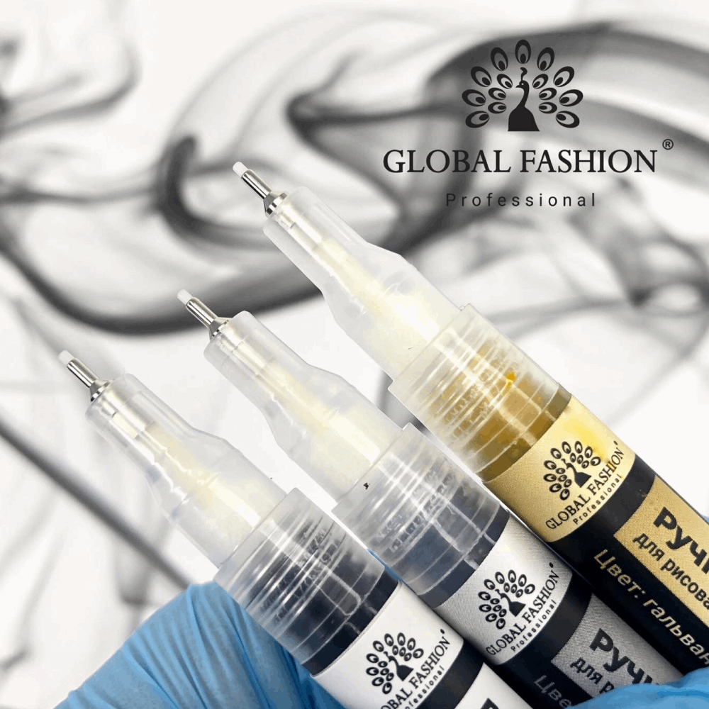 Decore GLOBAL FASHION Marker For Nail art (Gold,silver,black)